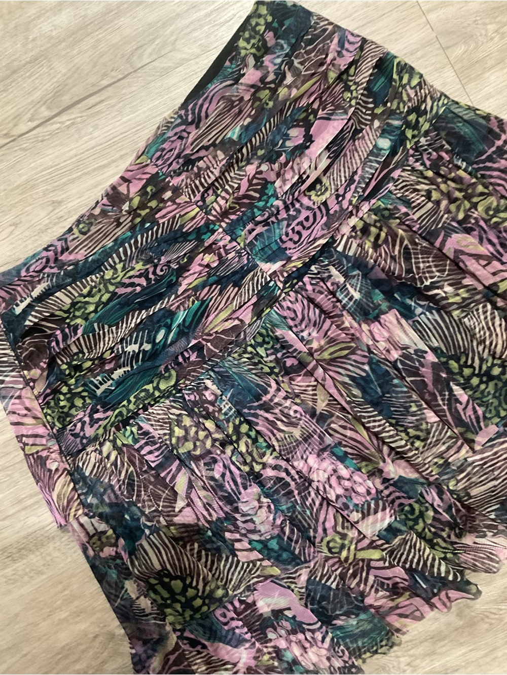 Anthropologie Printed Tulle Ruffle Mini Skirt Size 10 - Picture 7 of 13